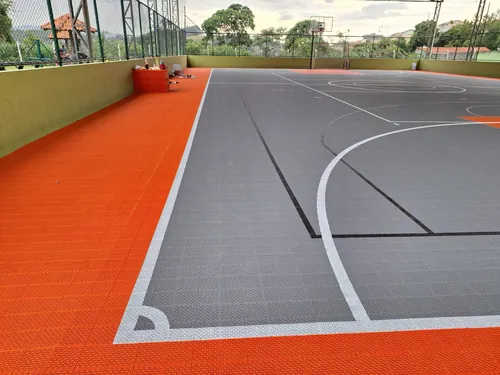 Detalhe da marcação na Quadra de Esportes Agenor, Extrema, MG