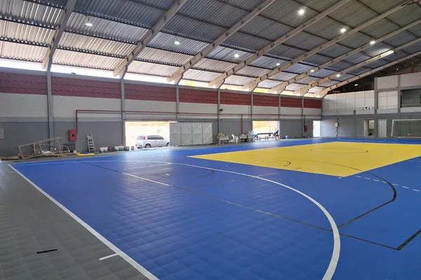 Marcação de futsal concluída. Ginásio Leito, São Luís, MA.